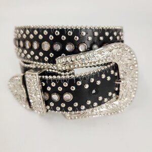 Women's Black Jewel Studded Rhinestone Belt S/M